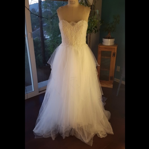 Christos Strapless Wedding Gown - Picture 4 of 8